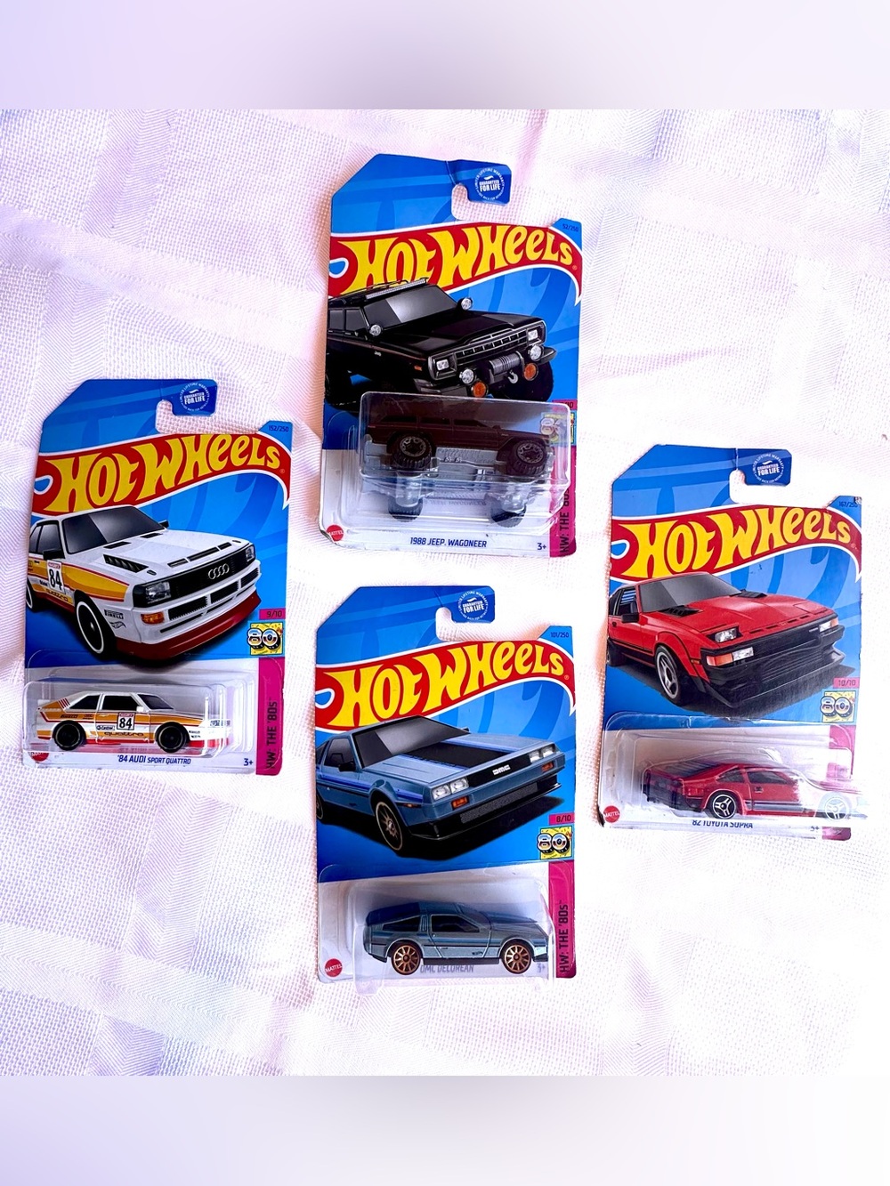 HW "The 80's " 88 Jeep Wagoner, 84 Audi Sport, 82 Toyota Supra, DMC Delorean